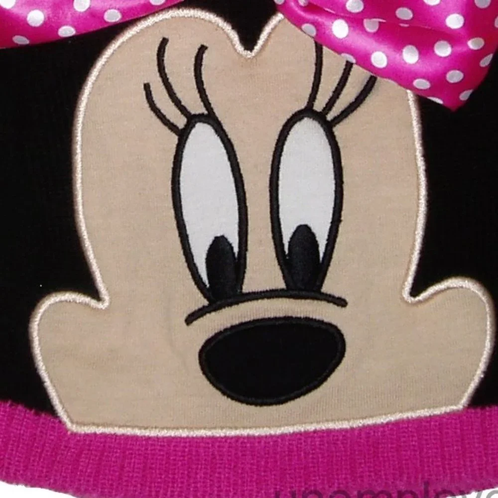 Girls Hat Minnie Mouse Pom Pom Winter Warm Knit Beanie Children Kids Cap Youth